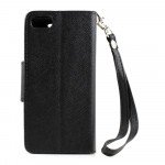 Wholesale iPhone 5S 5 Diary Flip Leather Wallet Case w Stand and Strap (Black Black)